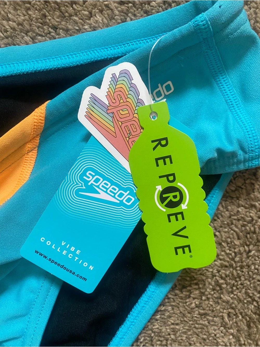 Speedo Blue Pink Yellow Men's Swim Briefs